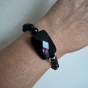 Bracciale Bisette - Onice sfere con rettangolo