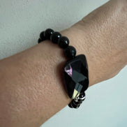 Bracciale Bisette - Onice sfere con rettangolo