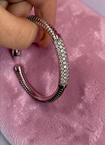 Bracciale ROUND Tubogas argento 925 con zirconi