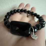 Bracciale Bisette - Onice sfere con rettangolo grande