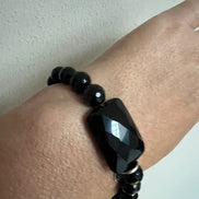 Bracciale Bisette - Onice sfere con rettangolo