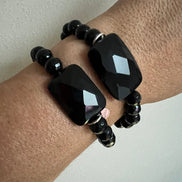 Bracciale Bisette - Onice sfere con rettangolo