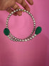INCANTEVOLE -  Chocker  contrarié perle grey coltivate  con more di agata verde diamond cut