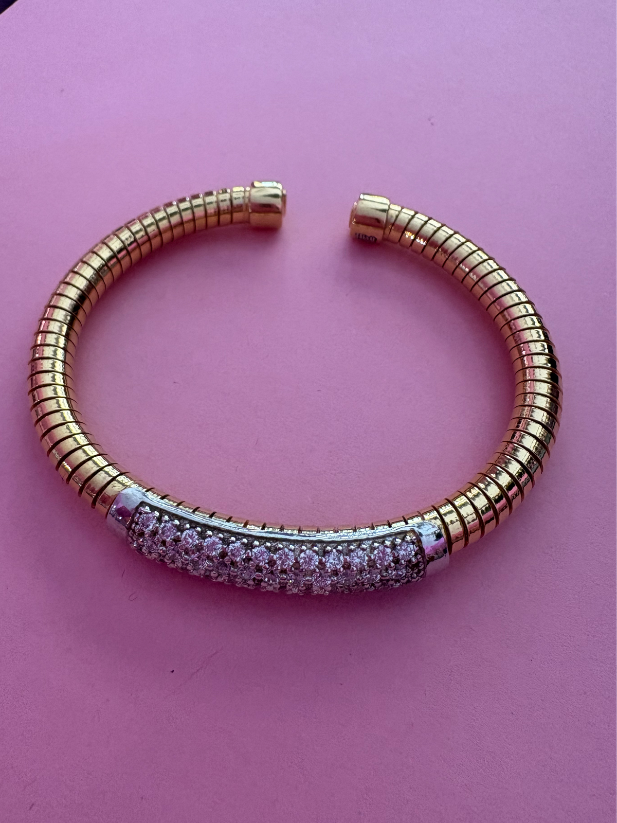 Bracciale ROUND Tubogas argento 925 con zirconi