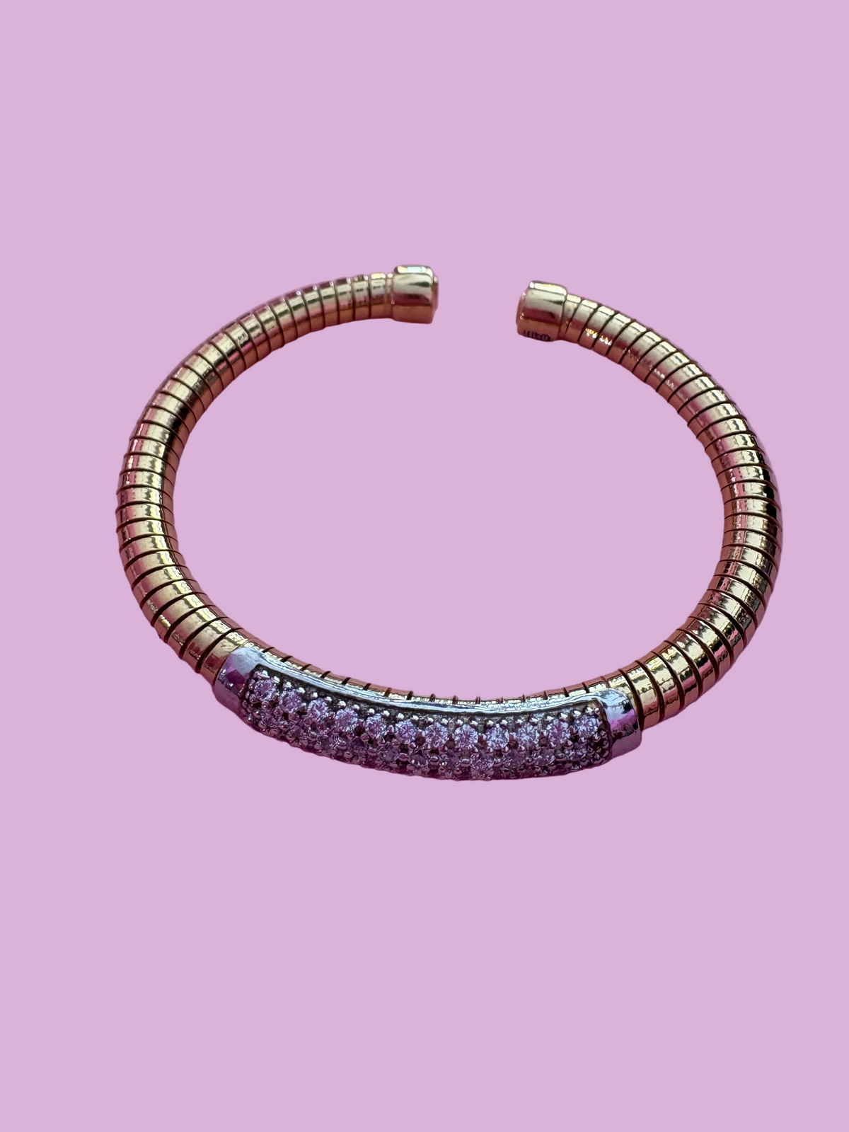 Bracciale ROUND Tubogas argento 925 con zirconi