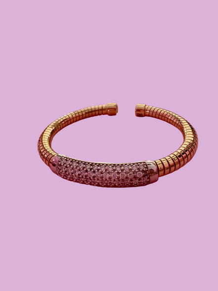 Bracciale ROUND Tubogas argento 925 con zirconi