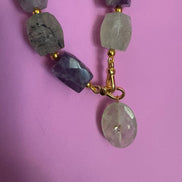 Collana JAIPUR - gemme colorate  e pendente prenite