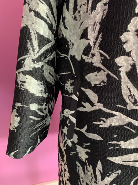 Penelope - Giacca 3/4 in broccato ramage argento e nero