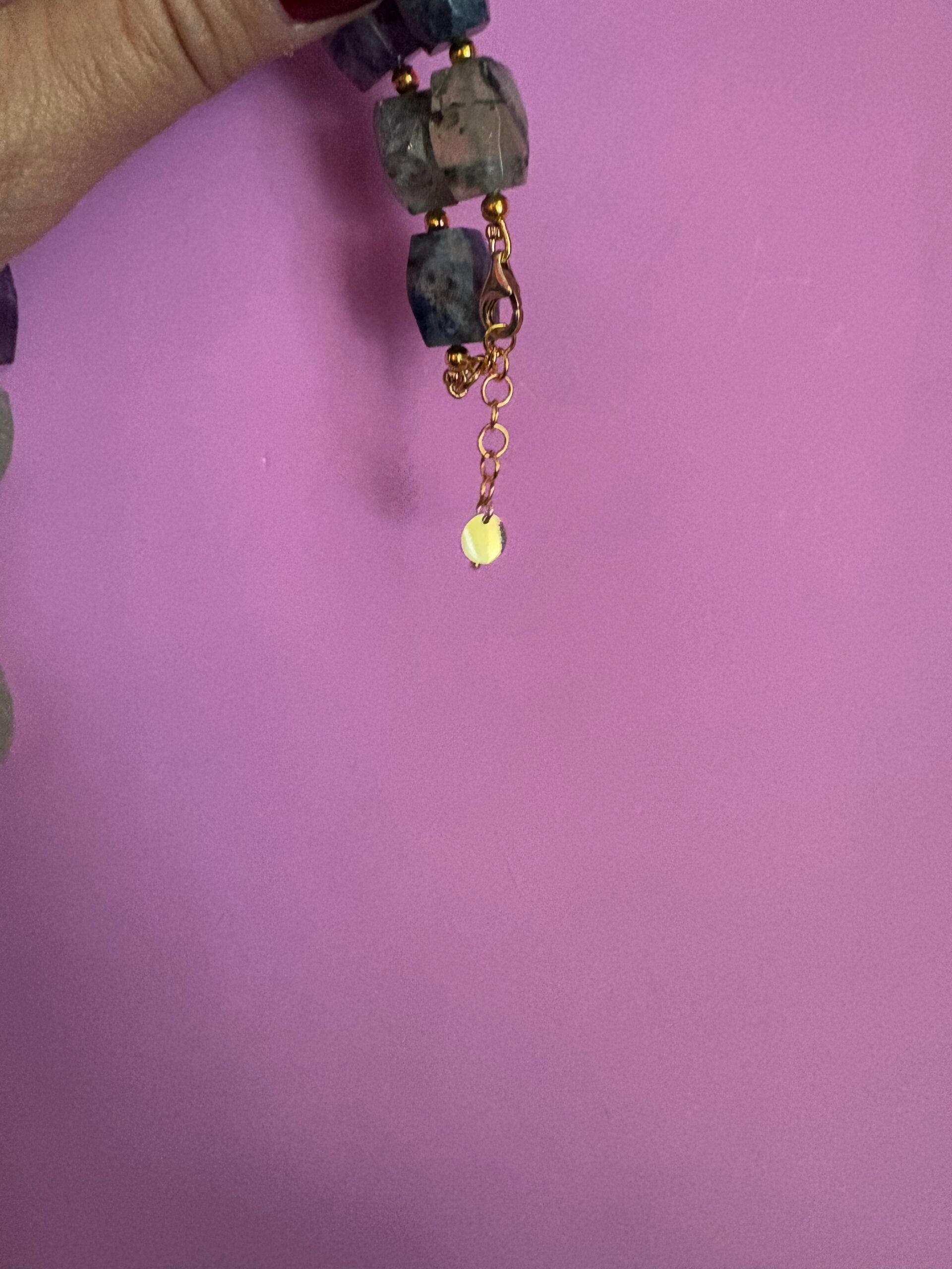 Collana JAIPUR - gemme colorate  e pendente prenite