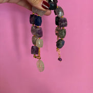 Collana JAIPUR - gemme colorate  e pendente prenite