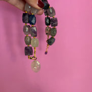 Collana JAIPUR - gemme colorate  e pendente prenite