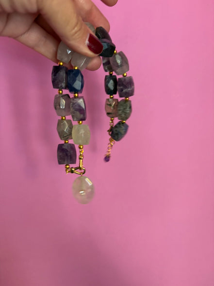 Collana JAIPUR - gemme colorate  e pendente prenite