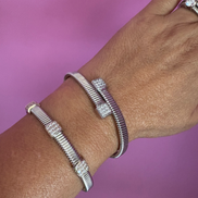 Bracciale CONTRARIE'  Tubogas SLIM  CARRE' argento 925 con zirconi