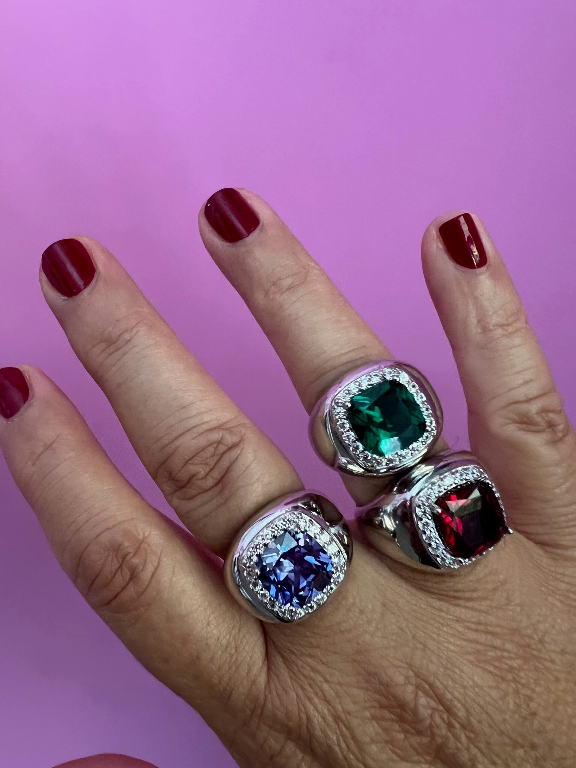 COCKTAIL RING Anello chevalier in argento 925 rodio