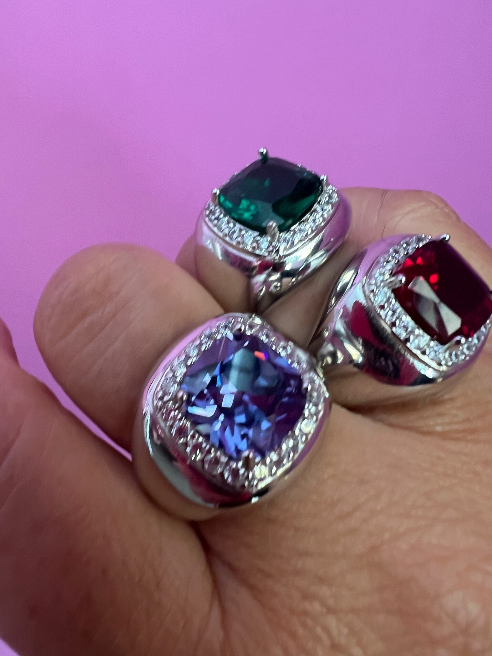 COCKTAIL RING Anello chevalier in argento 925 rodio