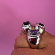 COCKTAIL RING Anello chevalier in argento 925 rodio