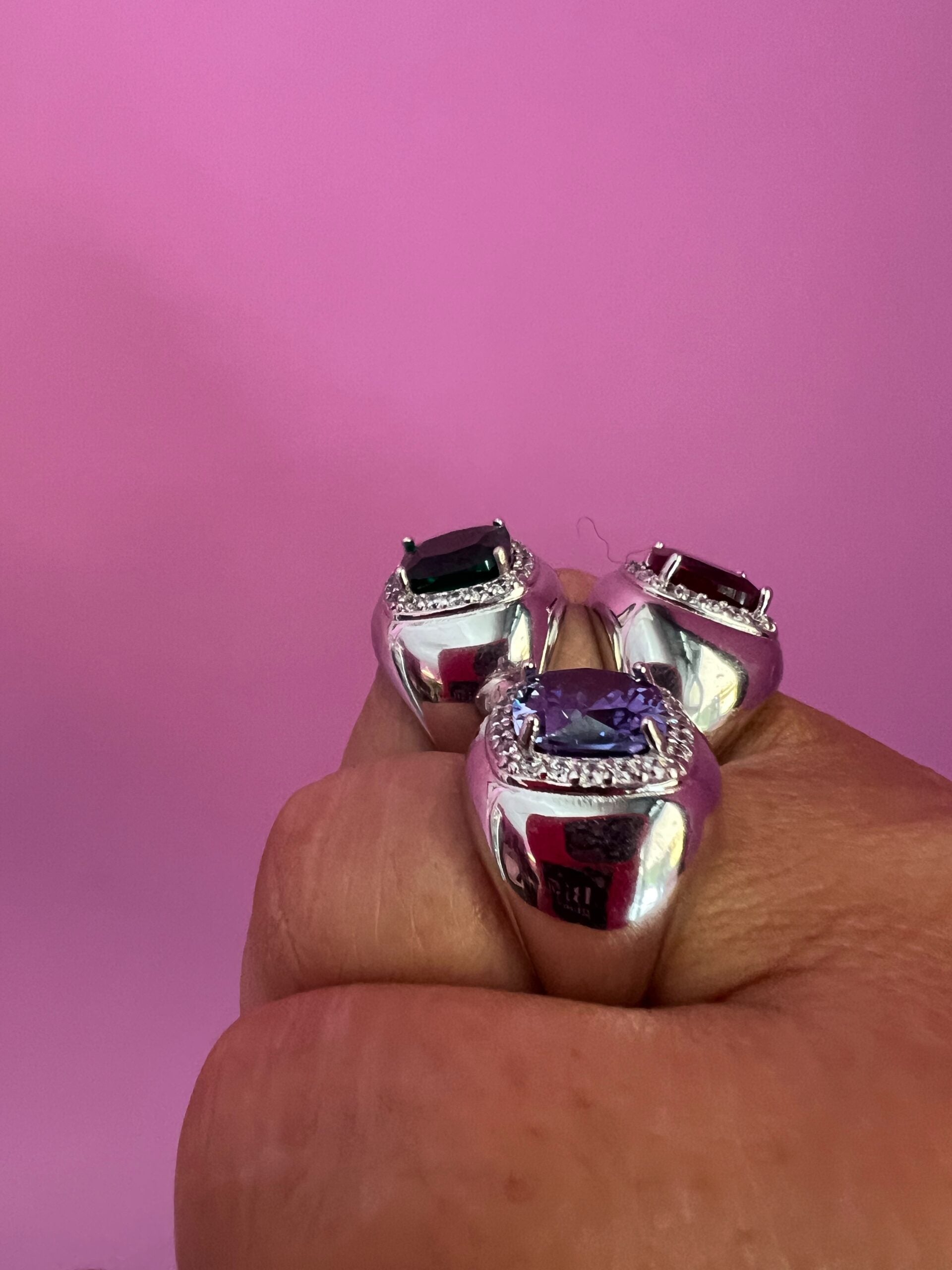 COCKTAIL RING Anello chevalier in argento 925 rodio