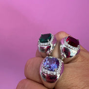 COCKTAIL RING Anello chevalier in argento 925 rodio