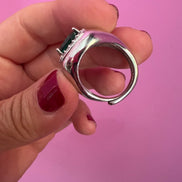 COCKTAIL RING Anello chevalier in argento 925 rodio