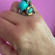 Anello Cobra - Vintage -  in argento 925 con turchese e zirconi (Archivio Bisù 2000s)