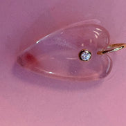 CHARMS  ciondolo  - JAIPUR cuore quarzo fragola con zircone