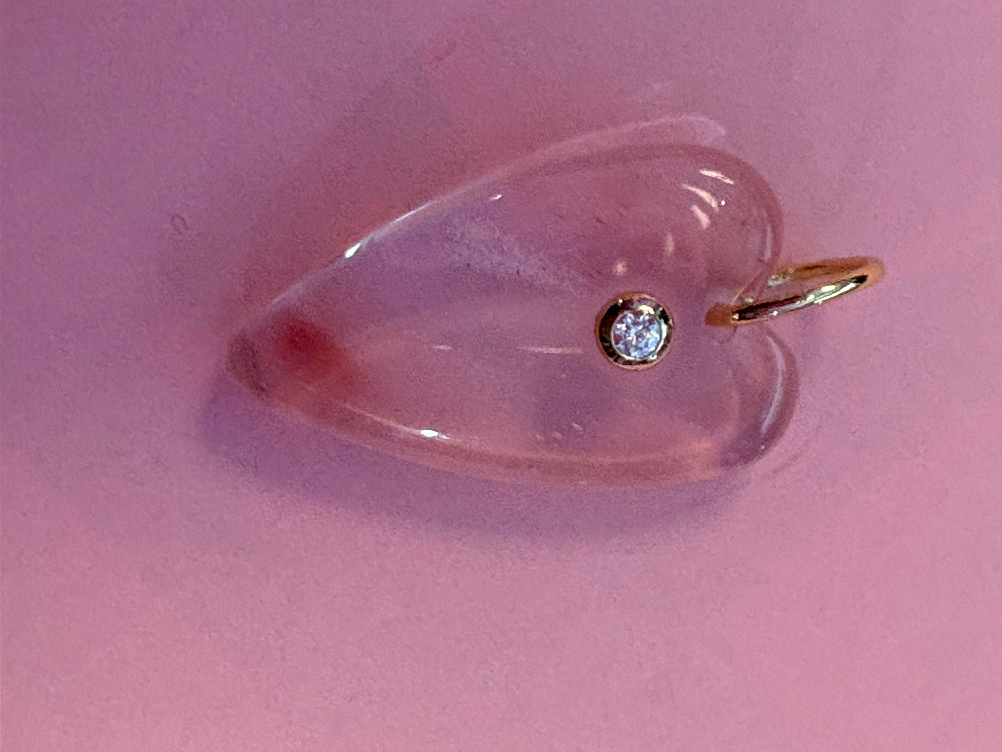 CHARMS  ciondolo  - JAIPUR cuore quarzo fragola con zircone