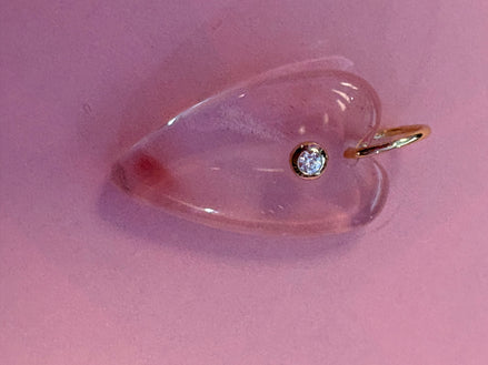 CHARMS  ciondolo  - JAIPUR cuore quarzo fragola con zircone