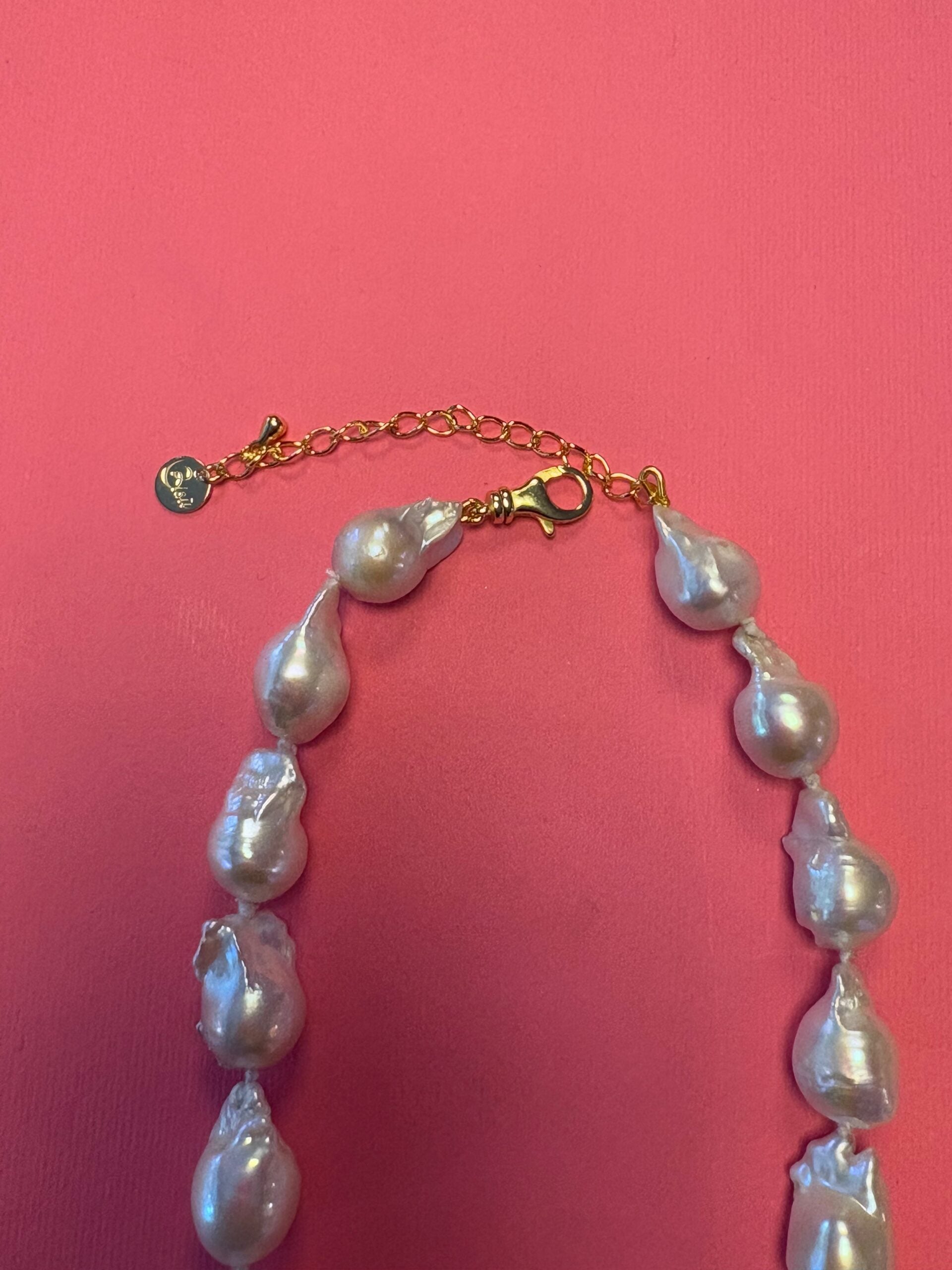Collana JAIPUR - Perle barocche e pendente cuore avventurina verde