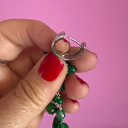 Chandelier - Orecchini con cascata di agata verde