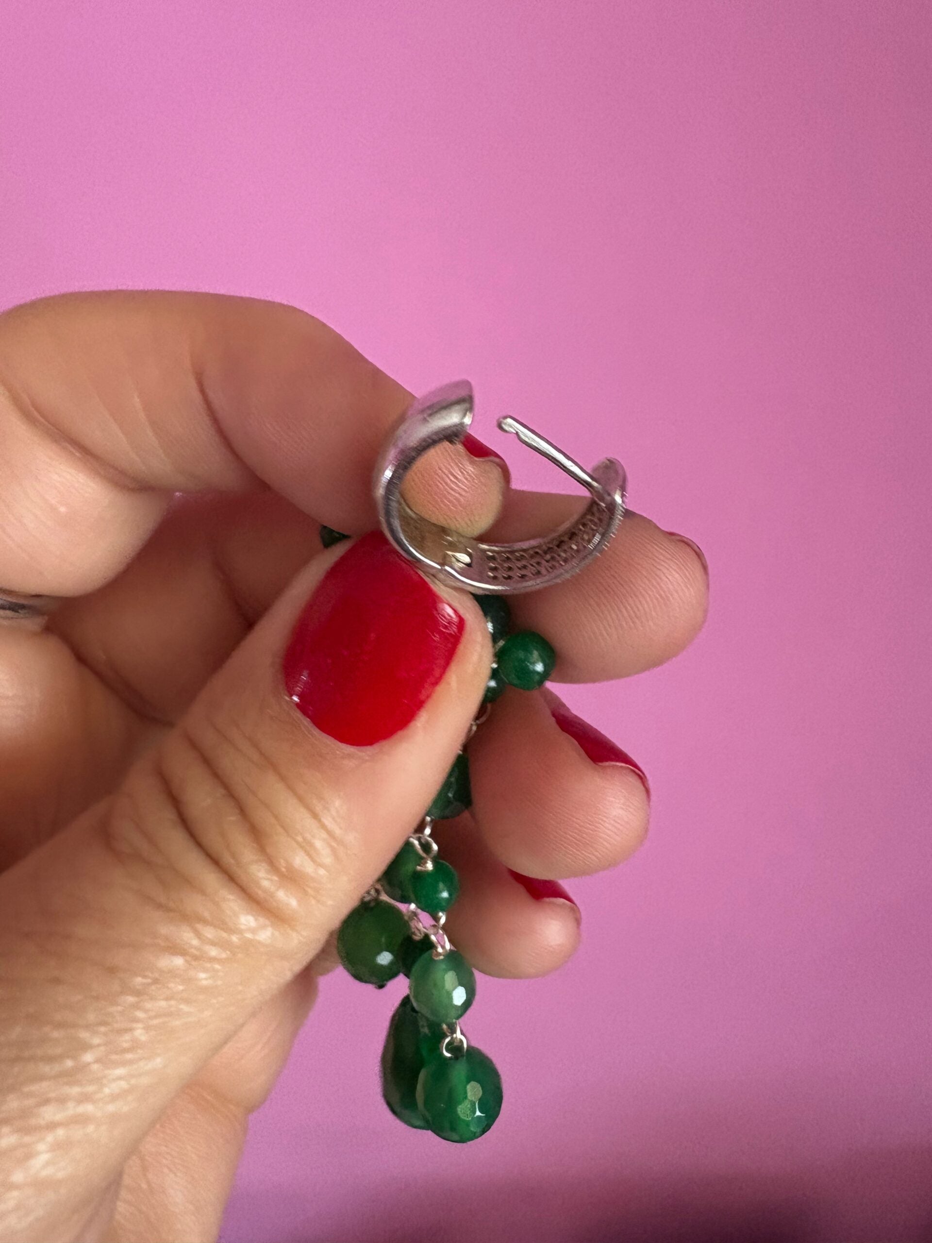 Chandelier - Orecchini con cascata di agata verde