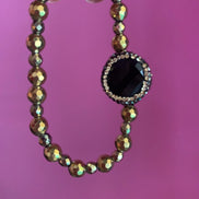 Braccialetto  Bisette ematite oro con onice