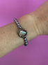 Braccialetto  Bisette ematite argento con quarzo rosa