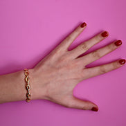 Bangle CATENA -  Bracciale rigido argento 925 oro giallo