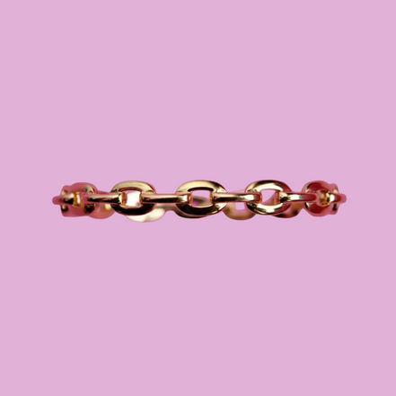 Bangle CATENA -  Bracciale rigido argento 925 oro giallo