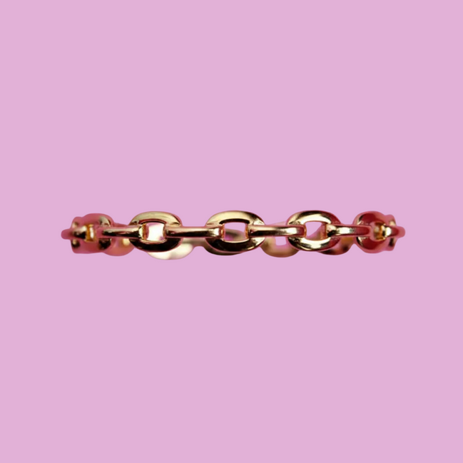 Bangle CATENA -  Bracciale rigido argento 925 oro giallo