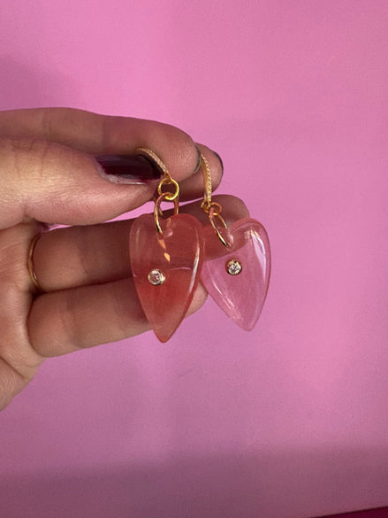 Orecchini  Collezione JAIPUR-  cuore quarzo fragola argento 925