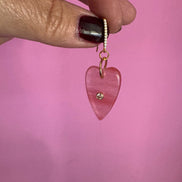 Orecchini  Collezione JAIPUR-  cuore quarzo fragola argento 925