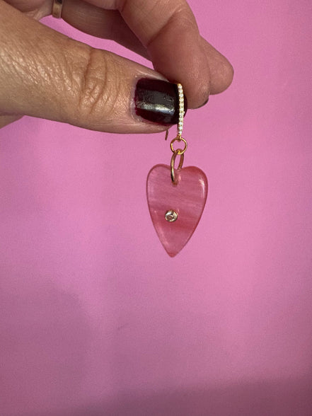 Orecchini  Collezione JAIPUR-  cuore quarzo fragola argento 925