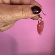 Orecchini  Collezione JAIPUR-  cuore quarzo fragola argento 925