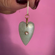 Orecchini  Collezione JAIPUR-  cuore avventurina verde