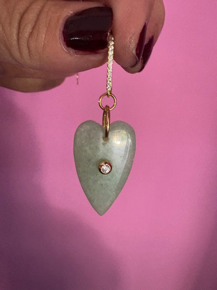 Orecchini  Collezione JAIPUR-  cuore avventurina verde