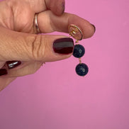 Orecchini  - giada zaffiro con quarzo rosa