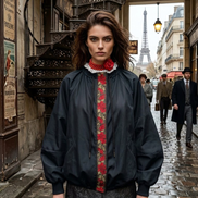 Rose Bomber  : bomber a palloncino con passamaneria Couture