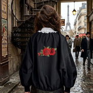 Rose Bomber  : bomber a palloncino con passamaneria Couture