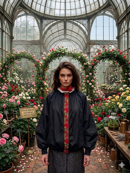 Rose Bomber  : bomber a palloncino con passamaneria Couture