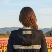 Flower Parka  : giacca lunga con passamaneria Couture