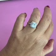 Halo Solitario taglio princess argento925 rodio