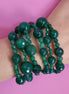 MAGNIFICO bracciale couture  6 fili e giada verde