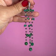 Chandelier - Orecchini con cascata di agata verde e ametista