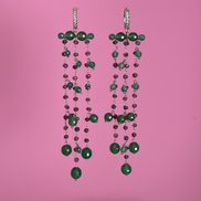 Chandelier - Orecchini con cascata di agata verde e ametista